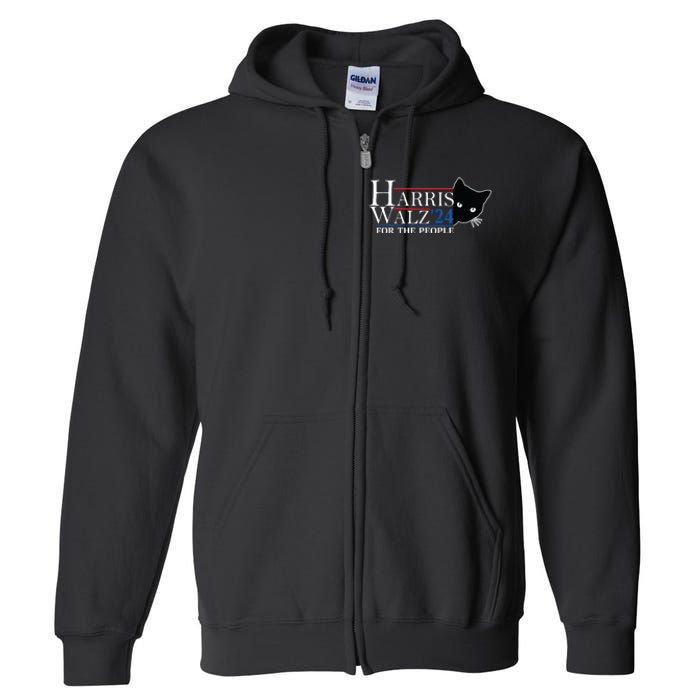 Harris Waltz 2024 For The People Cat Lady Kamala Harris 2024 Full Zip Hoodie