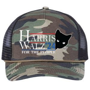 Harris Waltz 2024 For The People Cat Lady Kamala Harris 2024 Retro Rope Trucker Hat Cap