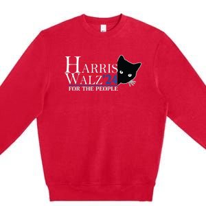 Harris Waltz 2024 For The People Cat Lady Kamala Harris 2024 Premium Crewneck Sweatshirt