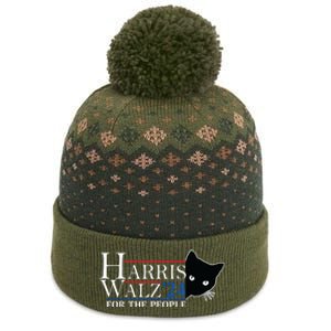 Harris Waltz 2024 For The People Cat Lady Kamala Harris 2024 The Baniff Cuffed Pom Beanie