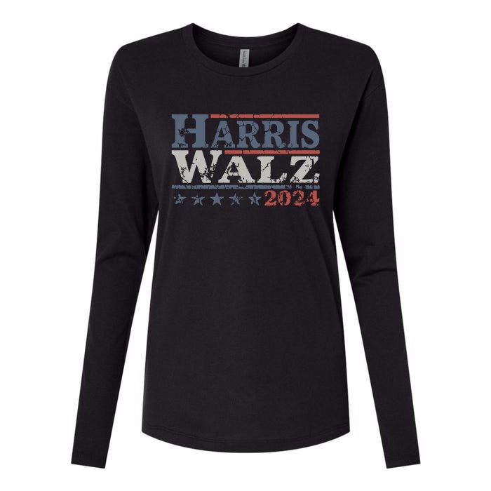 Harris Walz 2024 Election Kamala Harris Tim Waltz 2024 Womens Cotton Relaxed Long Sleeve T-Shirt