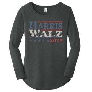 Harris Walz 2024 Election Kamala Harris Tim Waltz 2024 Women's Perfect Tri Tunic Long Sleeve Shirt