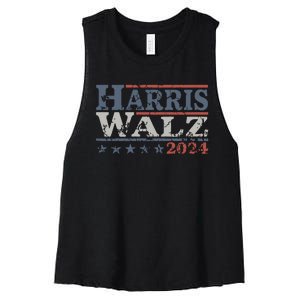 Harris Walz 2024 Election Kamala Harris Tim Waltz 2024 Women's Racerback Cropped Tank