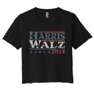 Harris Walz 2024 Election Kamala Harris Tim Waltz 2024 Women's Crop Top Tee