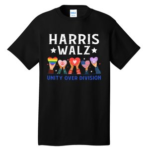 Harris Walz 2024 Unity Over Division Harris Walz 2024 Tall T-Shirt