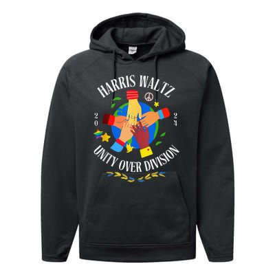 Harris Waltz 2024 Unity Over Division Husband Wife Performance Fleece Hoodie