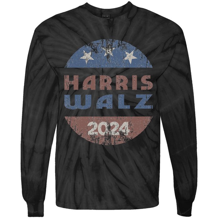 Harris Walz 2024 Election Kamala Harris Tim Waltz 2024 Tie-Dye Long Sleeve Shirt