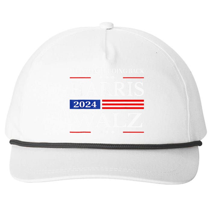 Harris Waltz 2024 WeRe Not Going Back Kamala Harris 2024 Snapback Five-Panel Rope Hat