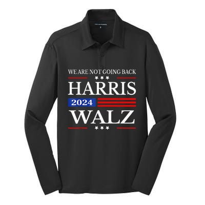 Harris Waltz 2024 WeRe Not Going Back Kamala Harris 2024 Silk Touch Performance Long Sleeve Polo