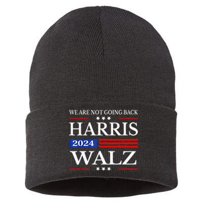 Harris Waltz 2024 WeRe Not Going Back Kamala Harris 2024 Sustainable Knit Beanie