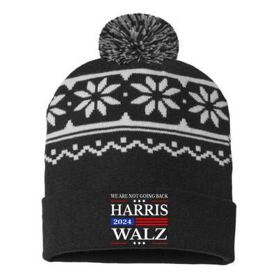 Harris Waltz 2024 WeRe Not Going Back Kamala Harris 2024 USA-Made Snowflake Beanie