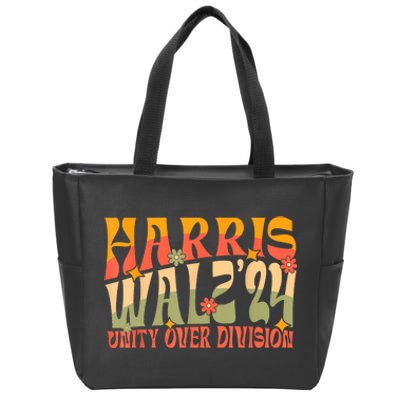 Harris Waltz 2024 Unity Over Division Zip Tote Bag