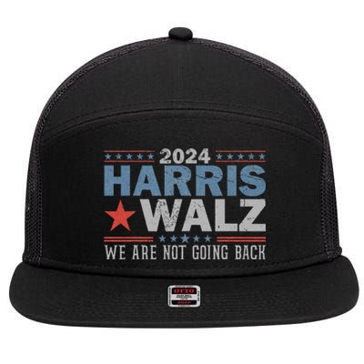 Harris Waltz 2024 WeRe Not Going Back Walz Kamala Harris 7 Panel Mesh Trucker Snapback Hat