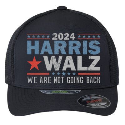 Harris Waltz 2024 WeRe Not Going Back Walz Kamala Harris Flexfit Unipanel Trucker Cap