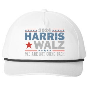 Harris Waltz 2024 WeRe Not Going Back Walz Kamala Harris Snapback Five-Panel Rope Hat