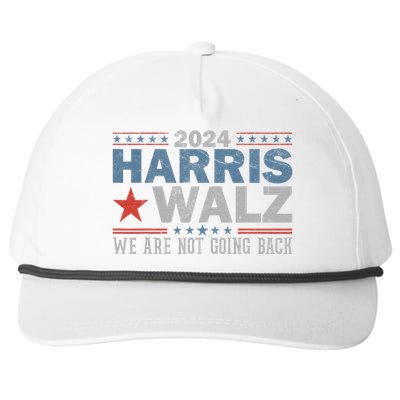 Harris Waltz 2024 WeRe Not Going Back Walz Kamala Harris Snapback Five-Panel Rope Hat