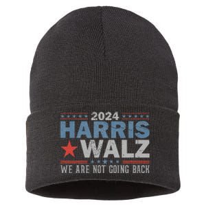 Harris Waltz 2024 WeRe Not Going Back Walz Kamala Harris Sustainable Knit Beanie