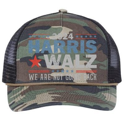 Harris Waltz 2024 WeRe Not Going Back Walz Kamala Harris Retro Rope Trucker Hat Cap