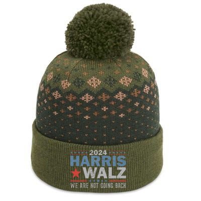 Harris Waltz 2024 WeRe Not Going Back Walz Kamala Harris The Baniff Cuffed Pom Beanie