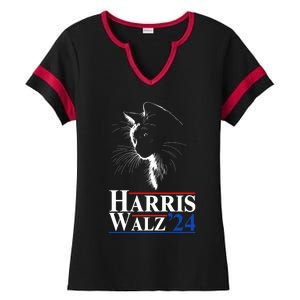 Harris Waltz 2024 Election Cat Ladies Kamala Harris Tim Walz Cute Gift Ladies Halftime Notch Neck Tee