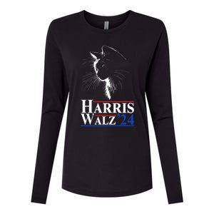 Harris Waltz 2024 Election Cat Ladies Kamala Harris Tim Walz Cute Gift Womens Cotton Relaxed Long Sleeve T-Shirt