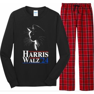 Harris Waltz 2024 Election Cat Ladies Kamala Harris Tim Walz Cute Gift Long Sleeve Pajama Set