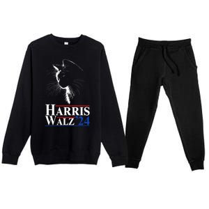 Harris Waltz 2024 Election Cat Ladies Kamala Harris Tim Walz Cute Gift Premium Crewneck Sweatsuit Set