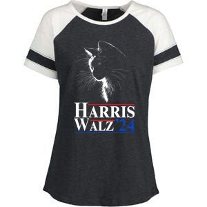 Harris Waltz 2024 Election Cat Ladies Kamala Harris Tim Walz Cute Gift Enza Ladies Jersey Colorblock Tee