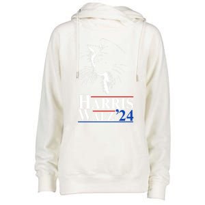 Harris Waltz 2024 Election Cat Ladies Kamala Harris Tim Walz Cute Gift Womens Funnel Neck Pullover Hood