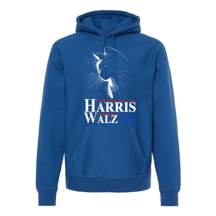 Harris Waltz 2024 Election Cat Ladies Kamala Harris Tim Walz Cute Gift Premium Hoodie