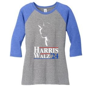 Harris Waltz 2024 Election Cat Ladies Kamala Harris Tim Walz Cute Gift Women's Tri-Blend 3/4-Sleeve Raglan Shirt