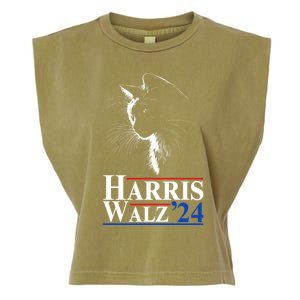 Harris Waltz 2024 Election Cat Ladies Kamala Harris Tim Walz Cute Gift Garment-Dyed Women's Muscle Tee