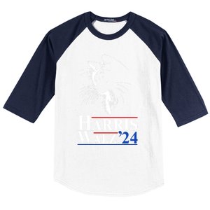 Harris Waltz 2024 Election Cat Ladies Kamala Harris Tim Walz Cute Gift Baseball Sleeve Shirt