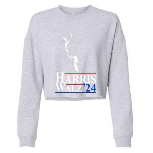 Harris Waltz 2024 Election Cat Ladies Kamala Harris Tim Walz Cute Gift Cropped Pullover Crew