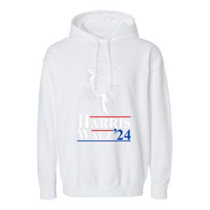 Harris Waltz 2024 Election Cat Ladies Kamala Harris Tim Walz Cute Gift Garment-Dyed Fleece Hoodie