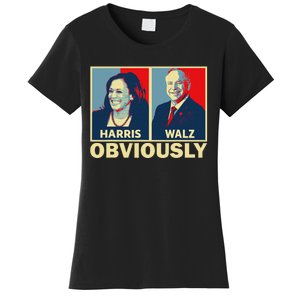 Harris Waltz 2024 Obviously Tim Walz Kamala Harris 2024 Women's T-Shirt