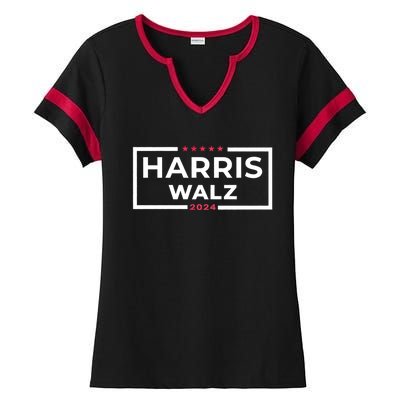 Harris Walz 2024 Tim Walz Kamala Harris Usa Election Apparel Ladies Halftime Notch Neck Tee