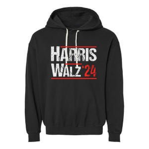 Harris Walz 24 Harris Waltz Campaign Democrat Supporters Garment-Dyed Fleece Hoodie