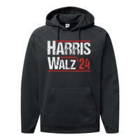 Harris Walz 24 Harris Waltz Campaign Democrat Supporters Performance Fleece Hoodie