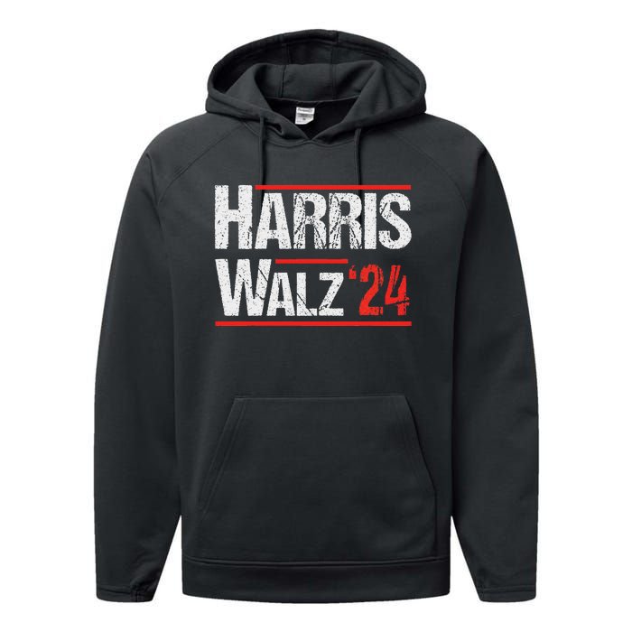 Harris Walz 24 Harris Waltz Campaign Democrat Supporters Performance Fleece Hoodie