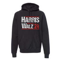 Harris Walz 24 Harris Waltz Campaign Democrat Supporters Premium Hoodie