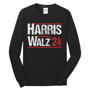 Harris Walz 24 Harris Waltz Campaign Democrat Supporters Tall Long Sleeve T-Shirt