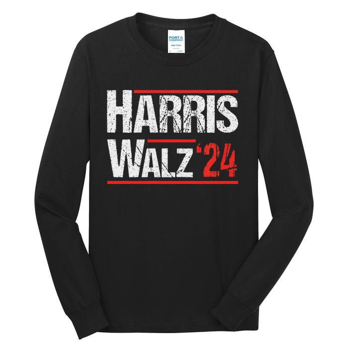 Harris Walz 24 Harris Waltz Campaign Democrat Supporters Tall Long Sleeve T-Shirt