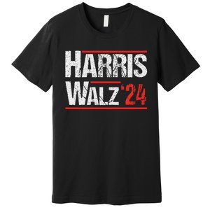 Harris Walz 24 Harris Waltz Campaign Democrat Supporters Premium T-Shirt