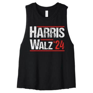 Harris Walz 24 Harris Waltz Campaign Democrat Supporters Women's Racerback Cropped Tank