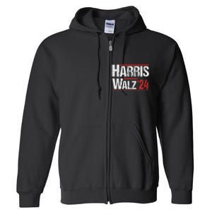 Harris Walz 24 Harris Waltz Campaign Democrat Supporters Full Zip Hoodie