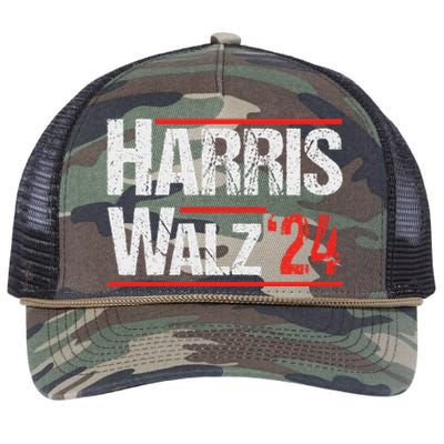 Harris Walz 24 Harris Waltz Campaign Democrat Supporters Retro Rope Trucker Hat Cap