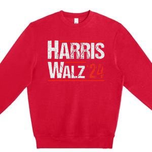 Harris Walz 24 Harris Waltz Campaign Democrat Supporters Premium Crewneck Sweatshirt