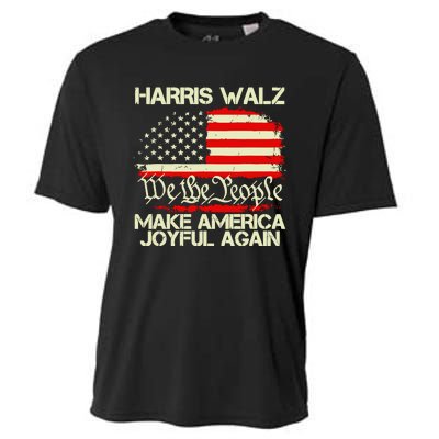 Harris Walz 2024 Make America Joyful Again We The People American Flag Cooling Performance Crew T-Shirt