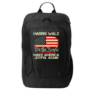 Harris Walz 2024 Make America Joyful Again We The People American Flag City Backpack